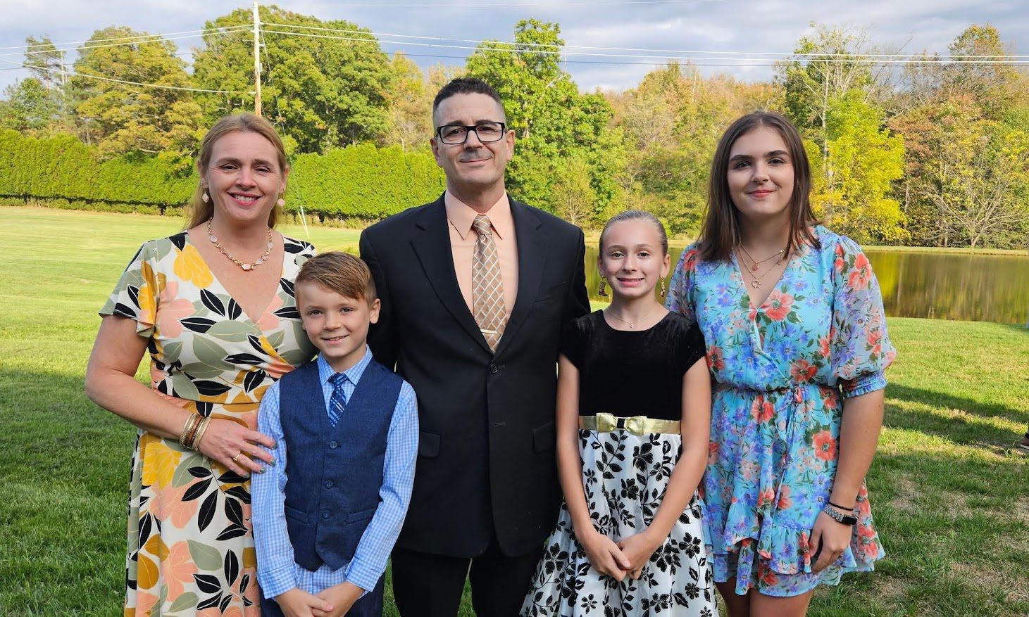 Dillon and Joanie Rands, owners of Heritage Home Painting, with their family in Cranberry Township, PA